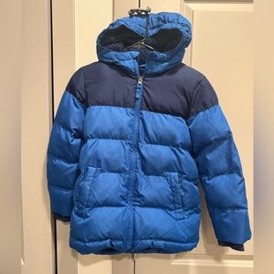 Lands' End Navy Puffer Jacket with Fleece Lining